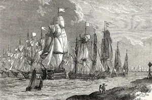 Historic Sailing Boats Prints: The French Navy before Grenada