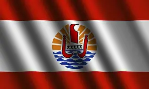 French Overseas Territory Flags Prints: The French polynesia flag flying in the wind