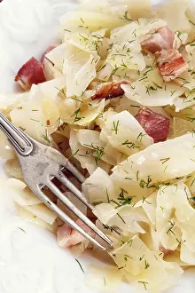 Savory Lunch Options Prints: Fresh cabbage with bacon