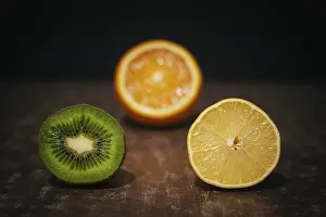 Dark Background Food Images Prints: Fresh fruit on a dark background