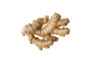 Fresh Ginger Root Prints: Fresh ginger root isolated on white background