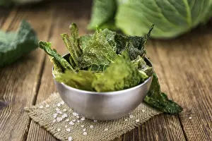 High Calorie Snack Food Prints: Some fresh Savoy Chips (selective focus)
