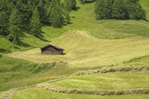 Northern Italy Countryside Prints: Freshly mown meadow and haystack