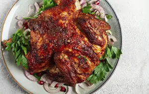 Grilled Chicken Meal Prints: Whole fried chicken, with spices