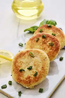 Prints of Fried cod or halibut meat cutlet Halibut Prints: Fried Cod or Halibut Meat Cutlet Print
