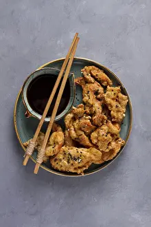 Soy Sauce Appetizer Prints: Fried meat in batter, deep-fried