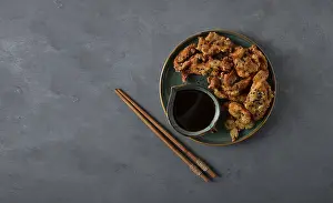 Greasy Food Photography Prints: Fried meat in batter, deep-fried