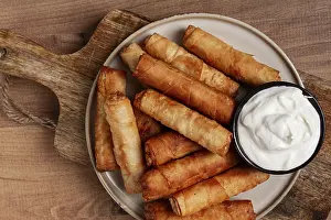 Cheese Nutrition Facts Prints: Fried spring rolls with cheese