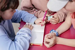 Classroom Activities Prints: Friends engage in collaborative learning