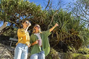 Australian Coastal Lifestyle Prints: Two friends standing on a sandy path