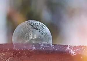 Frozen Soap Bubble Prints: Frozen soap bubble, colourful background