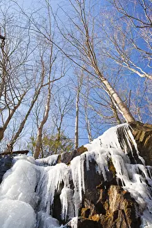 Snowy Landscape Prints: Frozen stream in winter