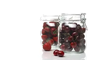 Fruity Food Photography Still Life Prints: Fruit in preserving jar