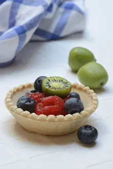 Kiwi Fruit Nutrition Facts Prints: Fruit in tartlet base, raspberry