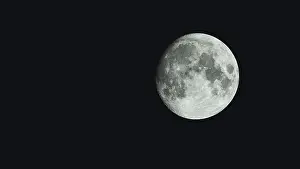 British Atmospheric Photography Prints: Fullmoon in the black sky, Devon
