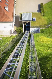 Prints of Funicular to the top to the tower in Vilnius - Lithuania Related Prints: Vilnius Funicular Print - Lithuania