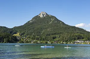 Prints of Fuschl am See with Frauenkopf, Fuschlsee, Salzkammergut, Country Salzburg, Austria Map Prints: Fuschl am See Print with Frauenkopf, Salzkammergut, Austria