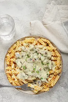 Fusilli Pasta Prints: Fusilli pasta, with champignons