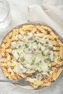 Fusilli Pasta Prints: Fusilli pasta, with champignons