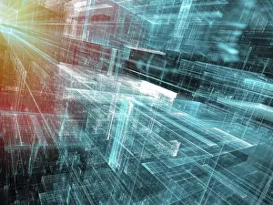 Future Technology Background Prints: Future technology, science fiction or vr background - abstract computer-generated image