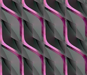 Luxury Interior Decoration Prints: Futuristic 3D Wallpaper of black and green angular shape