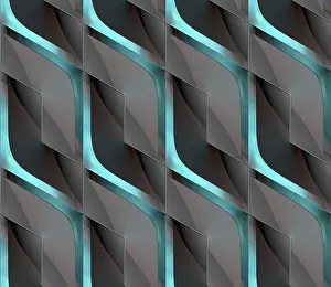 Luxury Interior Decoration Prints: Futuristic 3D Wallpaper of black and green angular shape