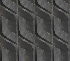 High Quality 3d Illustration Prints: Futuristic 3D Wallpaper of black and green angular shape
