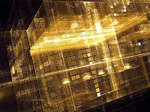 Contemporary Architectural Style Prints: Futuristic cubes - abstract computer-generated image