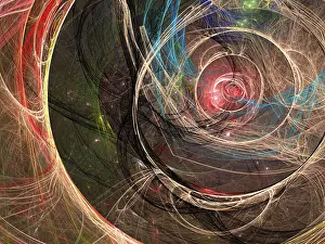 Abstract Computer Generated Image Prints: Futuristic or esoteric fractal background - abstract computer-generated image