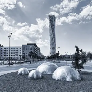 Santiago Calatrava Building Prints: Futuristic skyscraper, Turning Torso