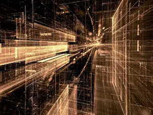 Fractal Art Background Prints: Futuristic structure - abstract computer-generated image