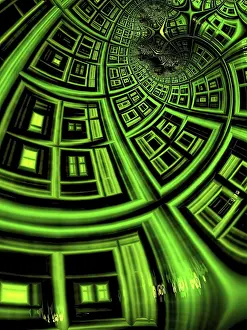 Abstract Computer Generated Image Prints: Futuristic tunnel - abstract computer-generated image