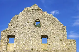 Castle Ruin Prints: Gable end of a dilapidated building
