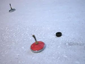 Colorful Winter Scene Prints: Game on Ice