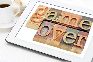 Empty Tableware Set Prints: Game over (loss or failure concept)