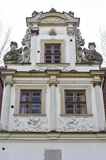 Tourist Attraction In Central Europe Prints: Detail of the gatehouse to the former manor in Dolitz
