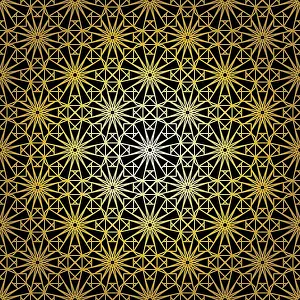 Arabic Tile Lattice Background Prints: Geometric gold lace seamless pattern