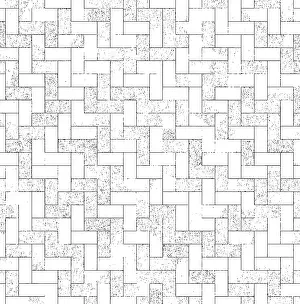 Full Frame Geometric Pattern Prints: Geometric herringbone pattern in black and white with textured elements