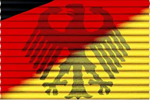 Modern European Architecture Style Prints: German flag with eagle