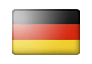 European National Symbol Prints: The German flag. Rectangular matte icon