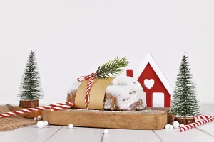 Fruit Bread With Nuts Prints: German Stollen cake, a fruit bread with nuts