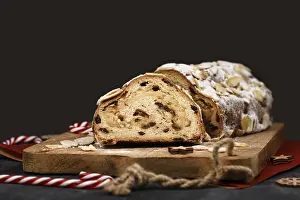 Fruit Bread With Nuts Prints: German Stollen cake, a fruit bread with nuts