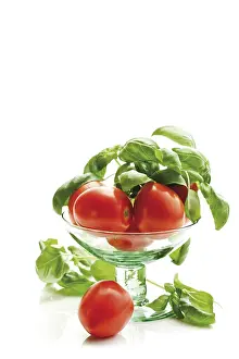 Vitamin Rich Vegetables Prints: German Tomatoes with basil