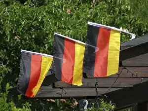 Germany National Colours Prints: Germany flags on the window, Germany flags
