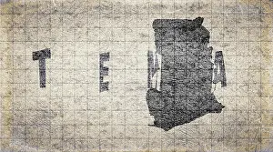 Prints of Ghana Tema Retro Typography Map Map Prints: Ghana Tema Retro Typography Map Print