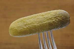 Cucumber Nutrition Facts Prints: Gherkin on a fork