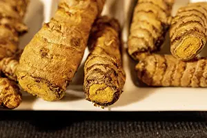 No People Eating Scene Prints: Ginger Roots on a dark background