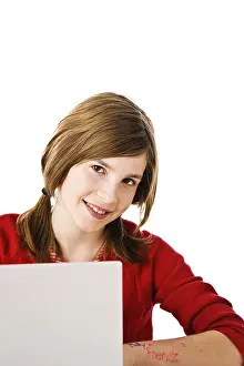Free Time Activities For Children Prints: Girl on the computer