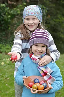 Easter Egg Tradition Prints: Two girls with the easter eggs they have found