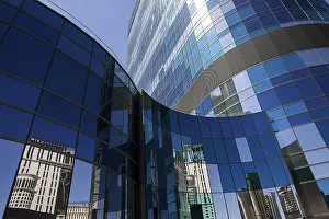 Glass Facade Reflections Prints: Glass facade with reflections